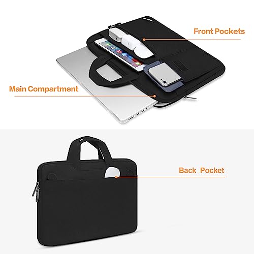 Mosiso Laptop Shoulder Bag Compatible With Macbook Pro 16 Inch 2023-2019 M2 A2780 M1 A2485 Pro/Max A2141/Pro 15 A1398,15-15.6 Inch Notebook,Polyester Flapover Briefcase Sleeve Case, Black #TOP1