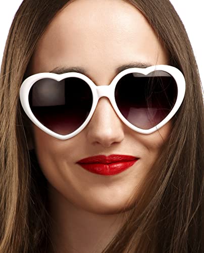 Image of Polarized Heart Shaped Sunglasses for Women Girls Retro Oversized Sun Glasses Red Heart Glasses Cute Eyewear