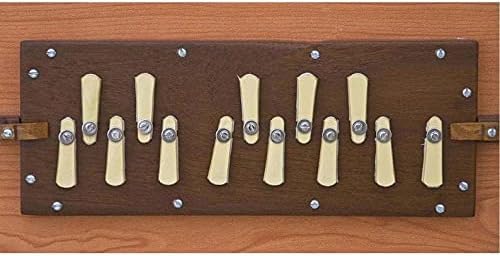 Shruti Box, grand et petit bois de teck pur Sur Peti avec sac de forme, couleur naturelle, instrument de musique accordé 440 Hz