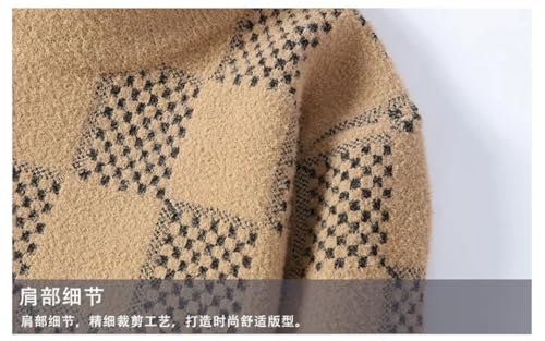 Men's Plaid Knitted Sweater Knitted Fashion Slim Pullover3