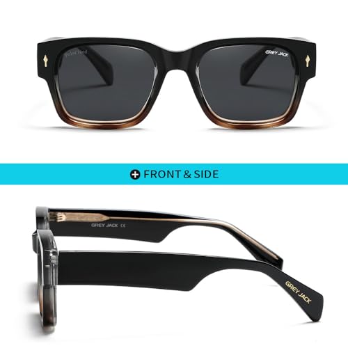 Image of grey jack 100% UV Protection Shades Retro Polarized Sunglasses for Men Women Branded Stylish Design Glasses 3316
