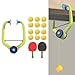 Zxpjkyu Hanging Table Tennis Trainer with Rackets Balls, for Door Frame, Parent Child Interaction Toy for Indoor Activity, Red Black Rackets