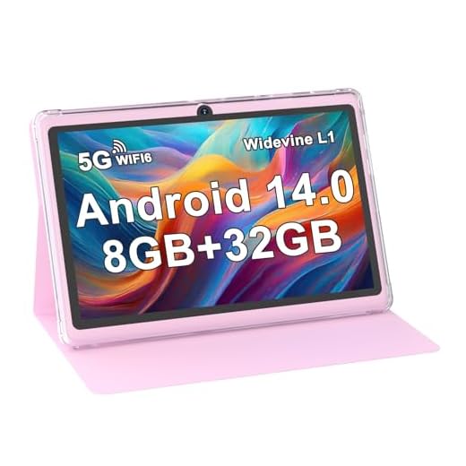 ZZB 7 inch Tablet Android 14, 8GB RAM (5GB Expandable) 32GB ROM Tablets Supports 1TB MicroSD, Dual Camera Tableta 5G WiFi-6 Android Tablet with Case, 7" Tablets+Cover 2026 (Pink)