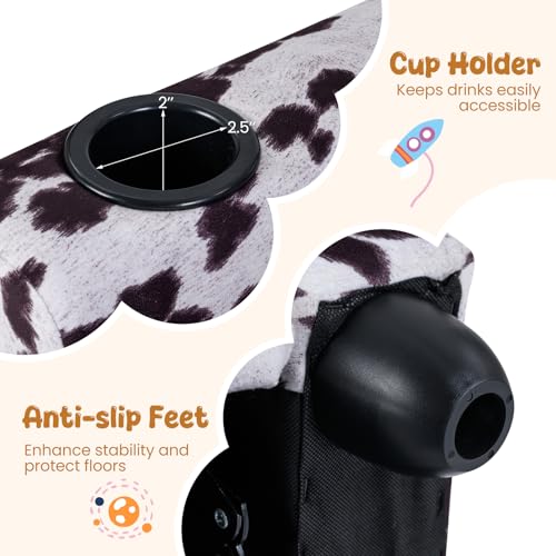 Image of HONEY JOY Kids Recliner, 2-in-1 Toddler Armrest Sofa Couch with Cup Holders, Adjustable Footrest, Velvet Fabric, Child-Size Recliner Chair for Boys Girls Age 3+ (Zebra Color)