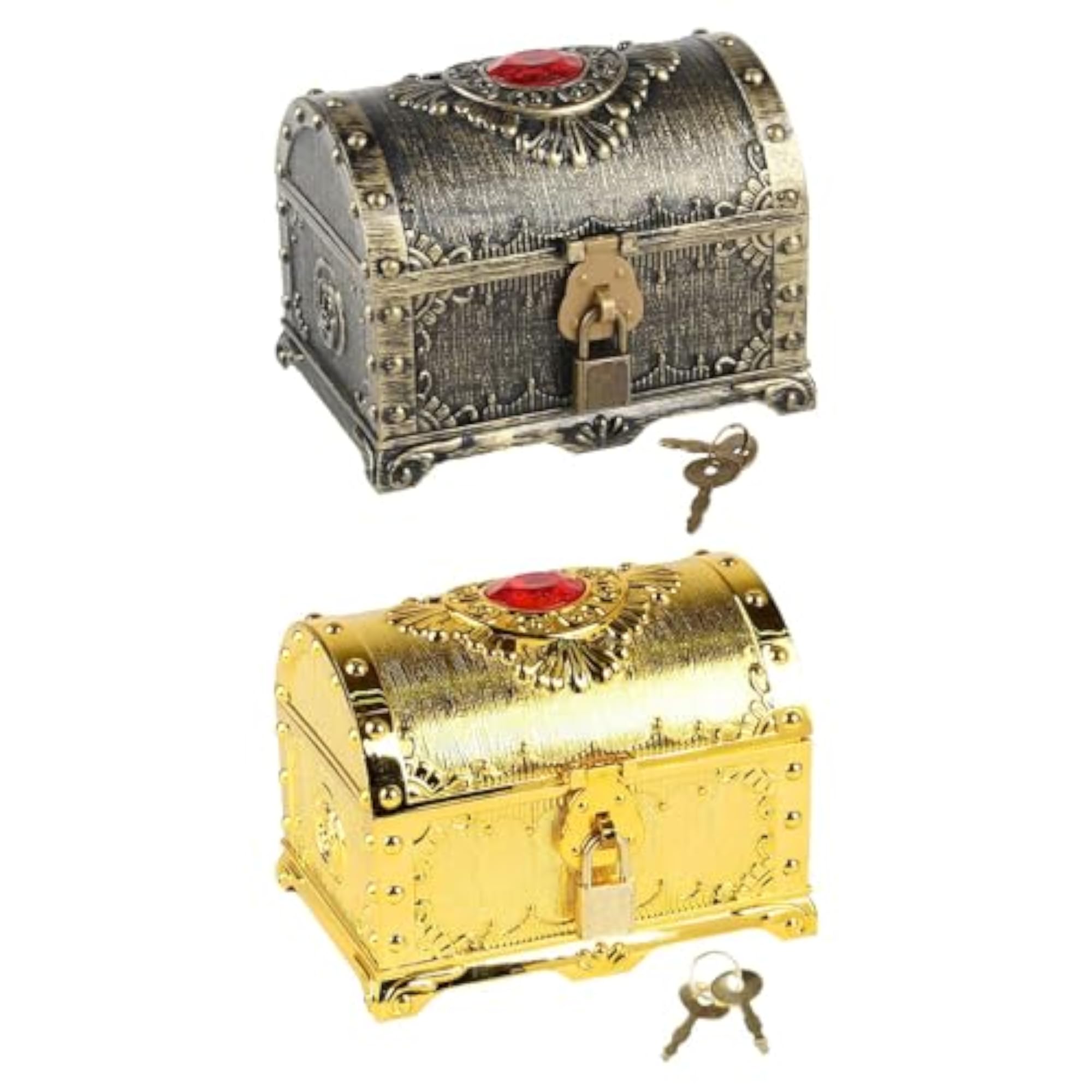 Adventurous Treasure Box Decoration Decorative Antique Pirate Treasure Chest Bronze