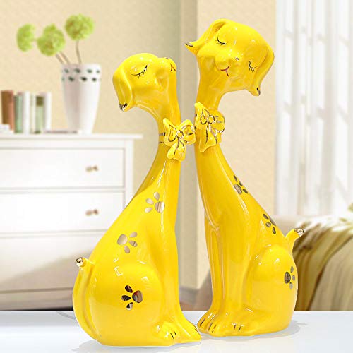 Figurines de collection AMUCK : statuette céramique jaune déco maison