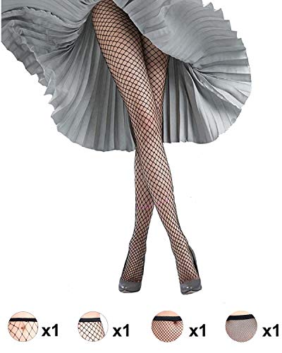 E-Laurels Womens Fishnet Tights Stockings Black Pantyhose Fish Net Plus Size