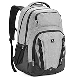 Mochila de Costas com Compartimento para Notebook, Material Resistente, Alças Acolchoadas, para Faculdade Trabalho Escola (Cinza)