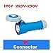 1pcs IP67 Industrial Plug and Socket Connector 3Pin 4Pin 5Pin 16A/32A Waterproof High-end Type Wall Mounted Panel(16a,Connector 3P)