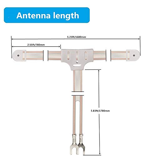 Ancable 300 Ohm FM Antenna T Shape Dipole Radio Ant with Spade Terminal for Yamaha Sharp JVC Marantz Vintage Stereo Tuner Receiver