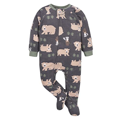 Gerber Baby Boys Toddler Loose Fit Flame Resistant Fleece Footed Pajamas 2-Pack Brown Bears 18 Months #TOP2