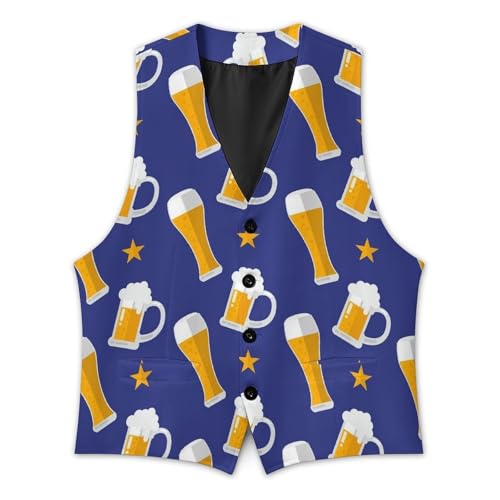 Glass And Beer Men's Suit Vest Slim Fit V-Ncek Waistcoat Business Casual Vest3