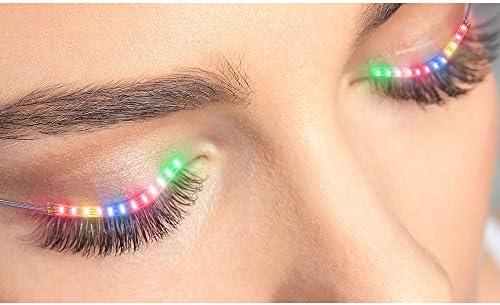 ELEGANI Light-Up Eyeliner 2ct Halloween Costumes Costume Accessories Makeup 1Pair LED Light False Eyelashes Double Eyelid Sticker