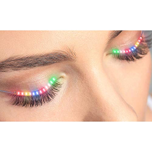Elegani Light-Up Eyeliner 2Ct Halloween Costumes Costume Accessories Makeup 1Pair Led Light False Eyelashes Double Eyelid Sticker #TOP1
