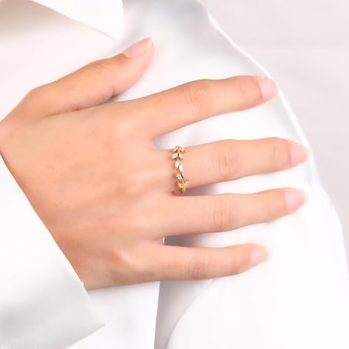 Engagement Rings for Women, 925 Sterling Silver Rings Real Moissanite Rings for Women Marquise Cut Wedding Bands Promise Rings for Her, Size 3-103