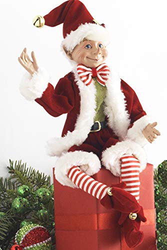 16 Inch Posable Elf In Santa Outfit Christmas Decor By Raz Imports #TOP2
