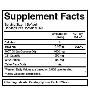 Divine Health Dr.colbert's Keto Zone® All Natural Mct Oil Softgels 1000Mg From Organic Coconuts - 60 Softgels - Ketogenic Approved #TOP2