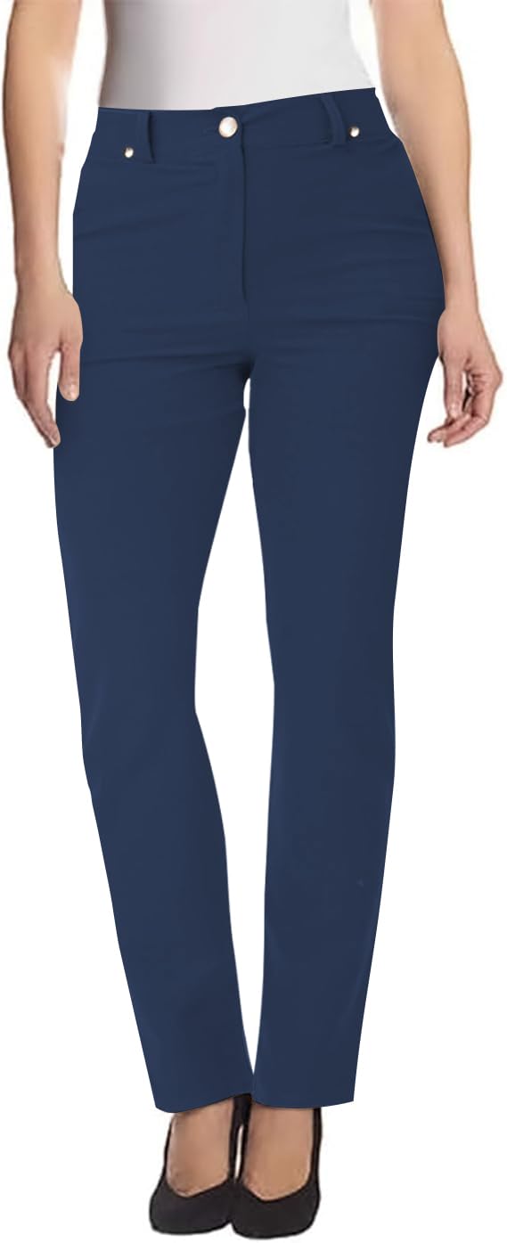 Womens Skinny Pants with 3 Pockets - Lightweight and Breathable Stretch Work Pants for Womens Junior and Plus