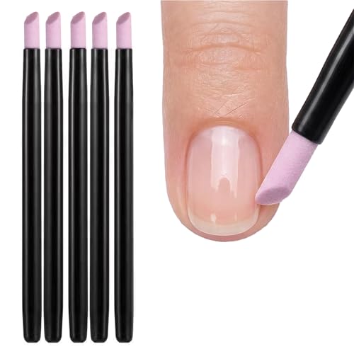 LEOUEANR Lot de 5 limes à cuticules, vernis à ongles, stylo à quartz poussoir et stylos de meulage pour manucure professionnelle et domestique