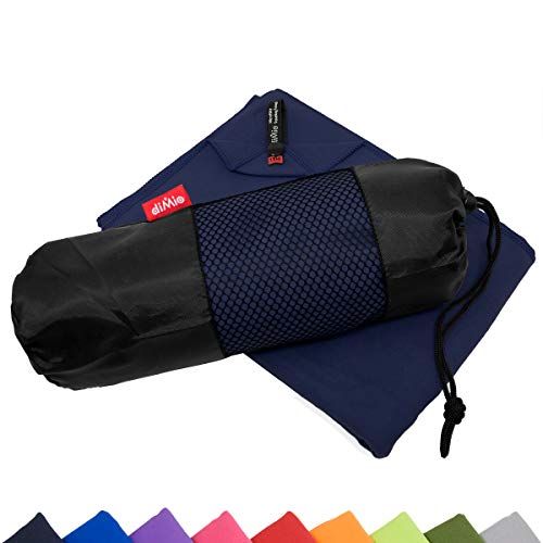 Preisvergleich Produktbild diMio Mikrofaser Reisehandtuch schnelltrocknend - Handtuch mit Tasche (70x150cm, Navy)