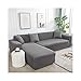 Daesar Sofabezug Überwurf Ecksofa 3 Sitzer + 4 Sitzer, Couchbezug Stretch Wasserdicht L Form Grau Sofaüberwurf Polyester L+XL 190-230 + 235-300