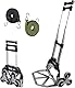 Sackkarre Treppensteiger Klappbar, Pejevir Transportkarre Aluminium bis 125 kg, Faltbare Treppenkarre 3x3 Treppensteiger Rädern, 2 Expanderseil, Verstellbarem Griff, Ladefläche mit Anti-Rutsch-Pads
