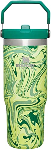 Image of Stanley IceFlow Stainless Steel Tumbler - Vacuum Insulated Water Bottle for Home, and Car Reusable Cup with Straw Leak Resistant Flip Cold for 12 Hours or Iced for 2 Days, Citron Swirl, 30 OZ / 0.89 L