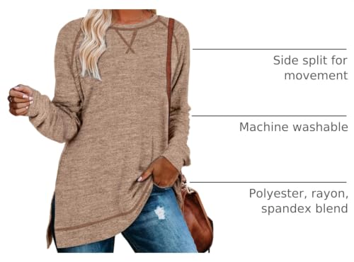 Image of Aokosor Tunic Tops for Women 2025 Long Sleeve Shirts for Leggings Loose Fit Sweaters
