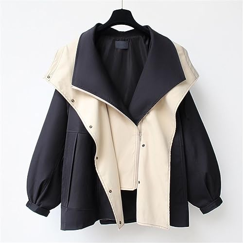 Spring And Autumn Women's Mid-Length Trench Coat Hooded Zipper Loose Jacket Korean Version Fashion3