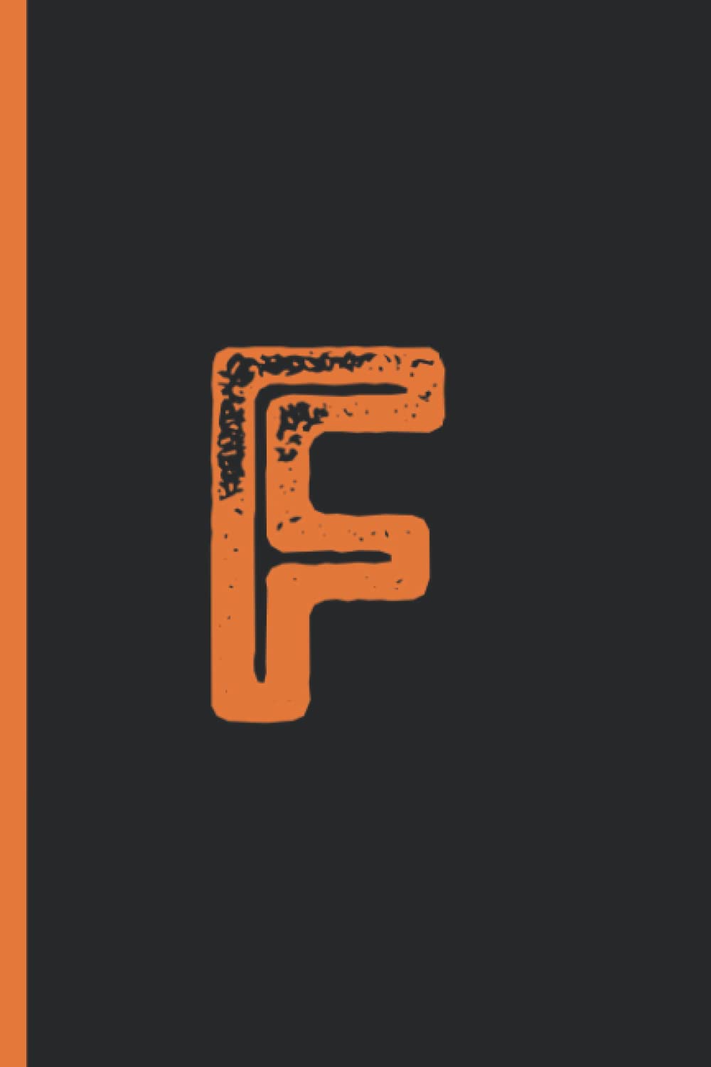 Orange F: F: Orange Monogram Personalized Journal Notebook 6x9