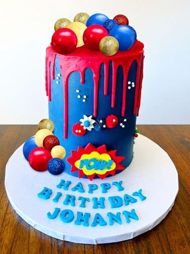 Jevenis JEVENIS-JBHBYDGBJ62 Blue Red Yellow Happy Birthday Cake Topper Mens Birthday Cake Topper Hero Cake Decorations thumb #3