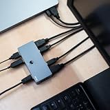 Hama Przełącznik KVM (1x HDMI/High Speed HDMI/max. 4K 30 Hz, 3x USB-A/USB 2.0/max. 480 Mbit/s, zasilanie USB, 4K, 11,4x5x2 cm) srebrny
