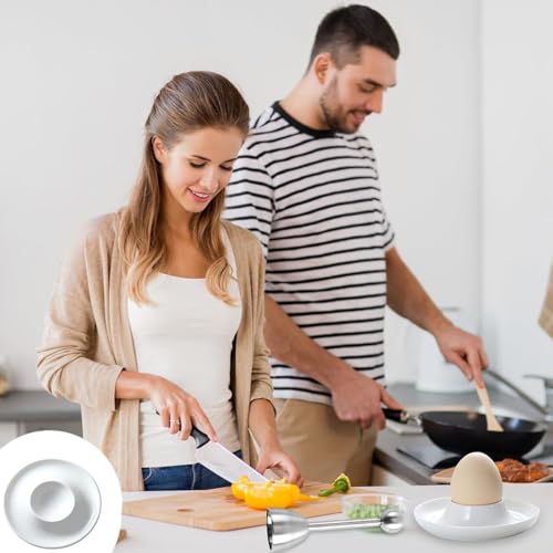 Eierbecher Weiß,8 Stück Eierbecher Set, Plastik,Eierständer mit Ablage,Frühstück Eierhalter Set, Porzellan, Lustig,für Das Frühstücksei Küche Esszimmer – Bild 5