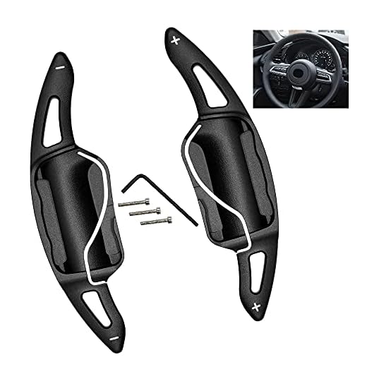 HIBEYO 1 par bilförlängningar legering rattar växelspakar för Toyota Camry Corolla 2018 2019 2020 2021 DSG växelspads förlängning shift paddle racingsport ratt växelpaddel aluminium svart