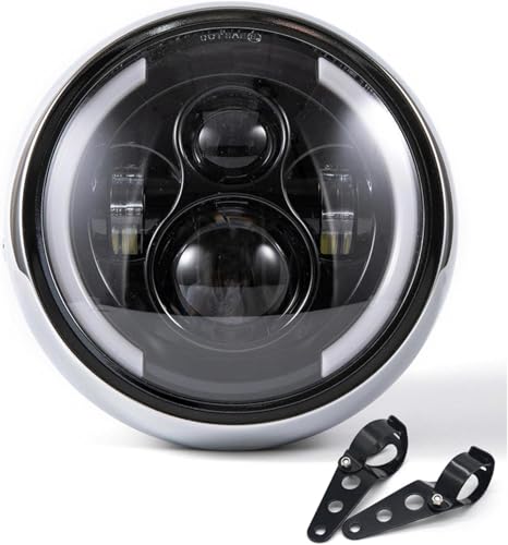 Phare de moto Emark à LED avec feux de route et croisement pour SUZUKI GN