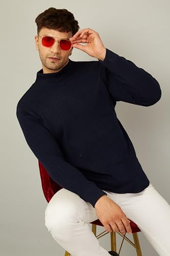 Image of Kvetoo Men High Neck Full Sleeve Winter Woolen Sweater
