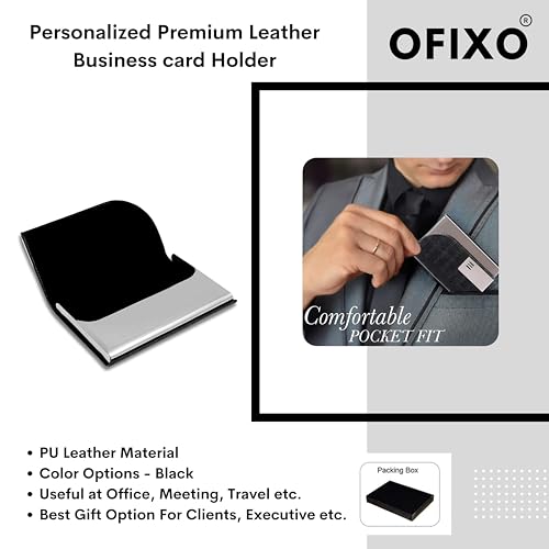 OFIXO Store OFIXO Stainless Steel Business Card Case Silver - Image 3