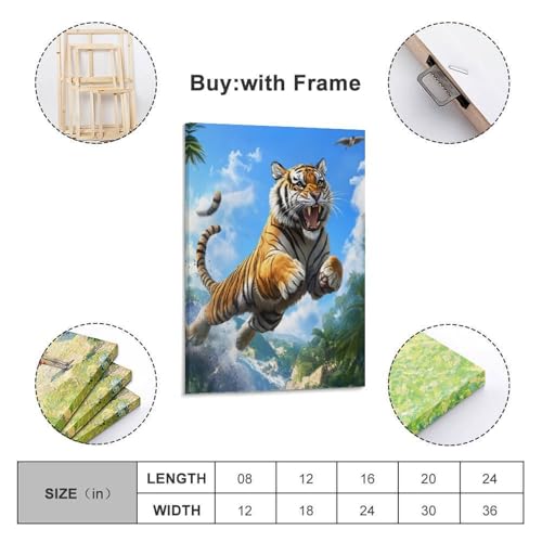 Tableau tigre pour mur vide déco salon impression toile 30x45