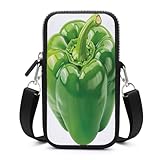 Jubonexis Green Bell Pepper - Bolsa cruzada para teléfono móvil con correa ajustable