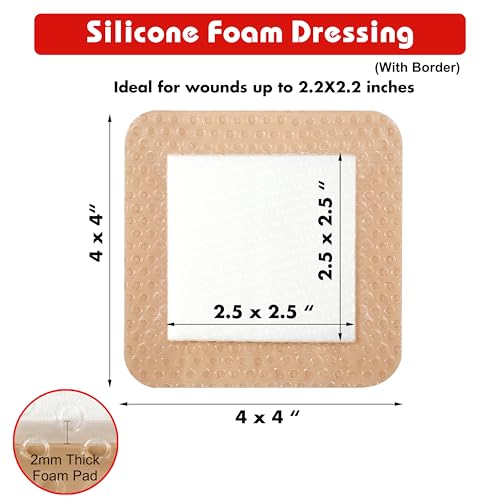 image for FRESINIDER Silicone Foam Dressing with Adhesive Border – Wound Dress