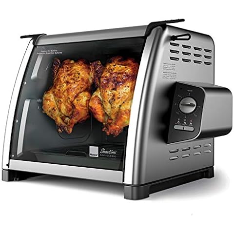 Ronco Showtime Large Capacity Rotisserie & BBQ Oven Modern Edition, Simple Switch Controls, Silicone Door Tie, Perfect Preset Rotation Speed, Self-Basting, Auto Shutoff, Includes Multipurpose Basket Cover