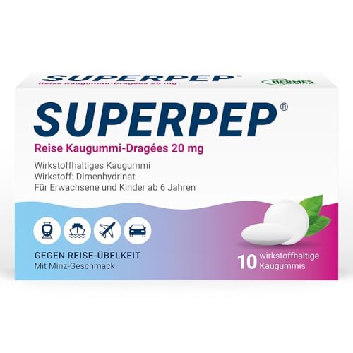 Superpep Reise Kaugummi-Dragees 20mg 10 stk