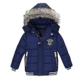 YTZL Kinder Jungen Warm Winterjacke Jungen Wintermantel Mit Kapuze Steppjacke Dick Daunenjacke Winddicht Oberbekleidung Kinderjacke Junge Kapuzenjacke Kindermantel Steppmantel FüR Winter