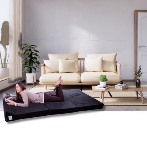 Natalia Spzoo Colchón Plegable Cama de Invitados colchón de Espuma 200x70 cm FM (Negro)