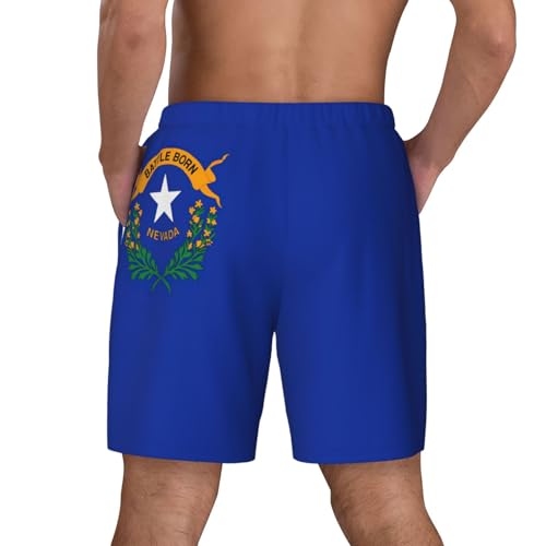 Nevada State Flagshort Swim Trunks with Waist Rope and Two Side Pockets Beach Shorts Bathing Suits for Men4