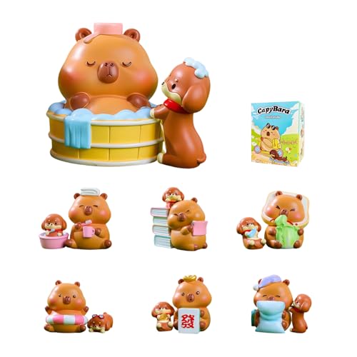 Popobox Capybara and Dog Series Blind Box Figures, Random Design Action Figures Collectible Toys for Birthday Gift, Home Decorations, Single Box