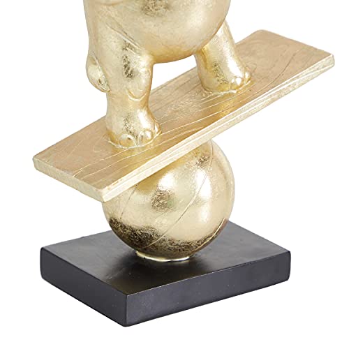 Deco 79 Polystone Elephant Handmade Sculpture, 7" X 3" X 12", Gold #TOP4