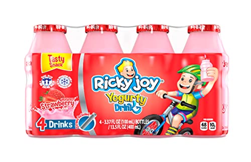Ricky Joy® Yogurty Drink, 3.37 Fl Oz Each., 24 Bottles (Strawberry) #TOP1