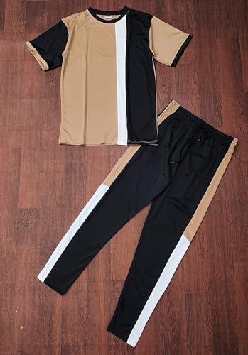 Image of Cotton Blend Night Suit /Summer Suit for Men, Stylish Regular Fit Half Sleeves T-Shirt & Lower Set | Soft Cord-Set Track Suit for Boys | Ideal for Casual Outings, Gym, Workout
