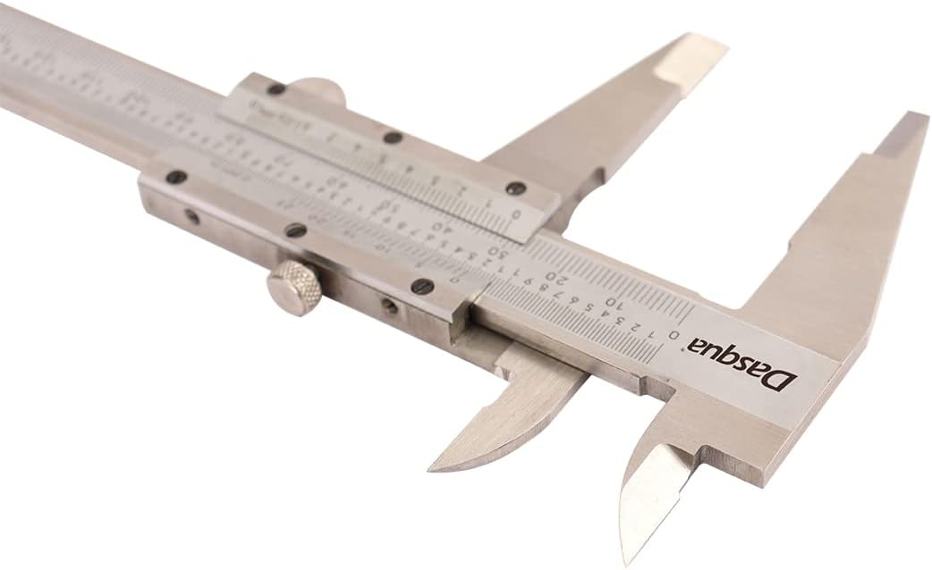 Dasqua 1550-2015 0-300mm / 0-12" Stainless Steel Vernier Caliper, 0.02mm/0.001" Reading, 0.0015"/ .03mm Accuracy